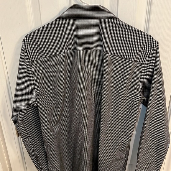 Men’s Black check slim fit button up shirt 15-1/2 34/35 - Picture 9 of 11